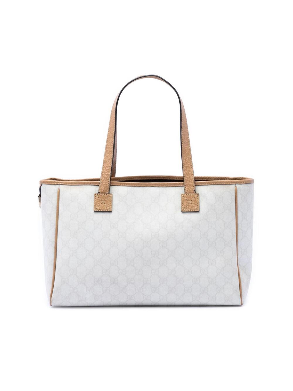 Gucci Gg Supreme Tote Pre-Loved White #292644G54B